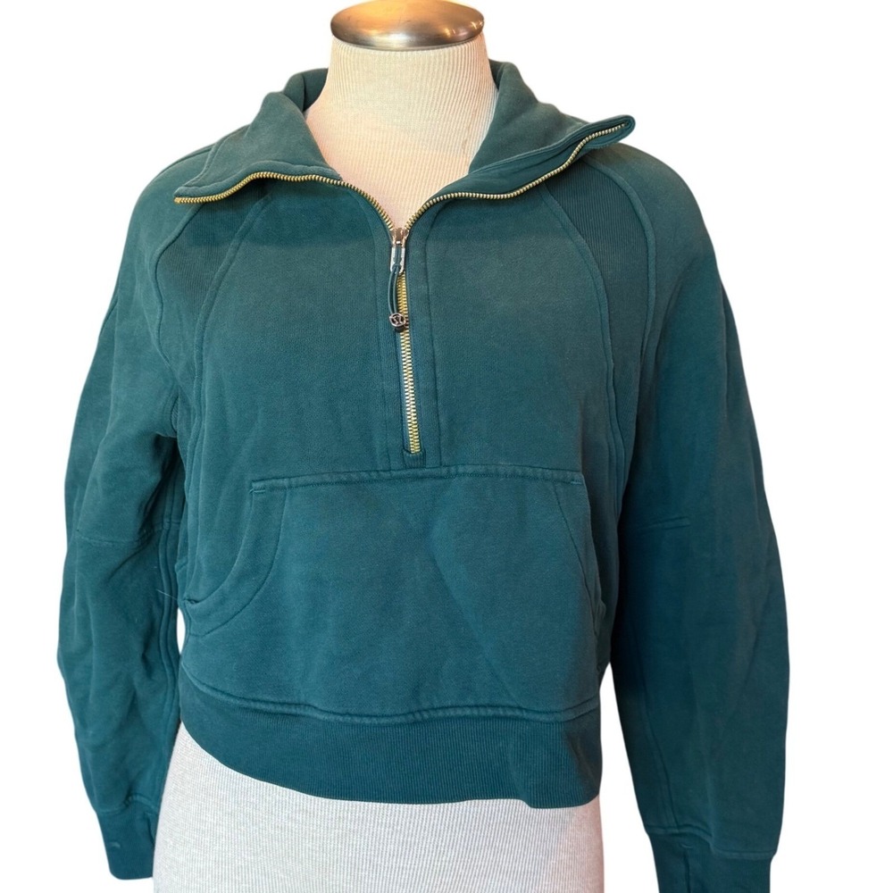Lululemon Scuba Oversized Funnel Neck Half Zip Hoodie‎ Size XS/S Storm Teal